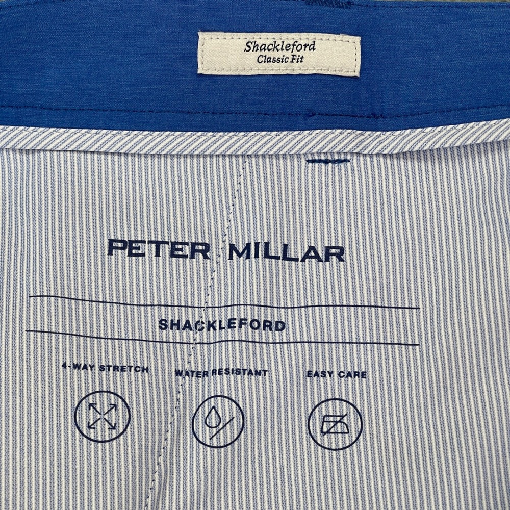 Peter Millar Shackleford Shorts Mens 35 Blue Performance Classic Fit MF24EP00 - Picture 5 of 14